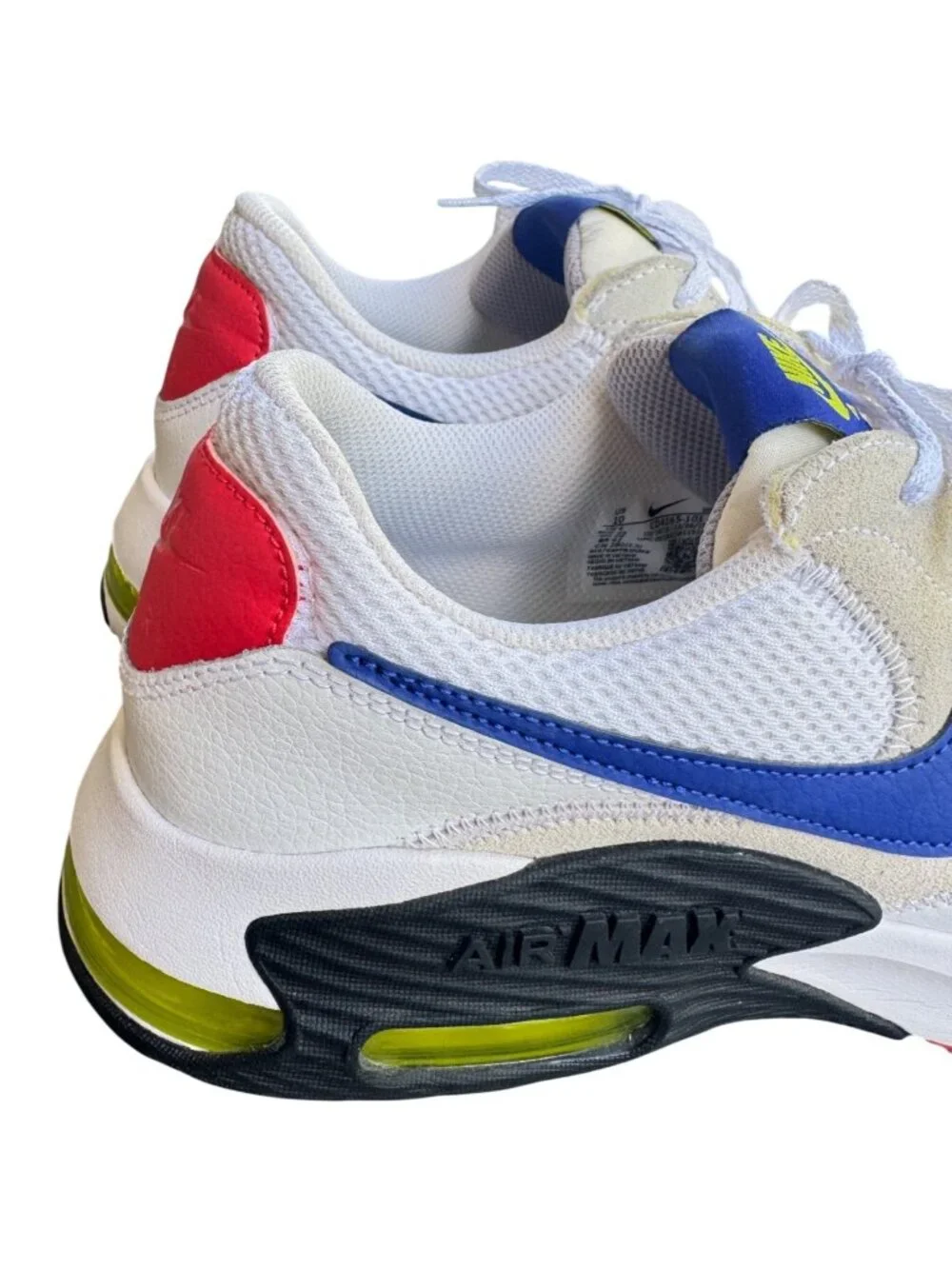 Nike Air Max Excee White Blue Red Mens Sneakers Size 10 CD4165-101 Running